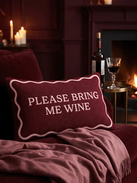 Please Bring Me Wine Needlepoint Cushion