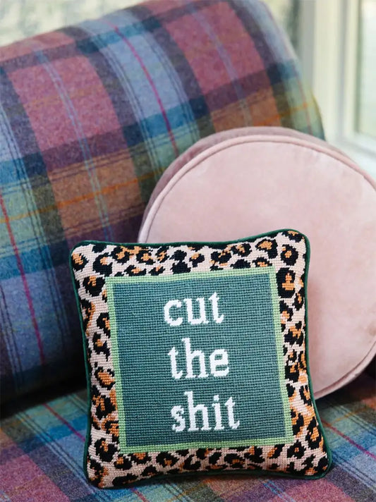 Cut The Sh*t Needlepoint Pillow