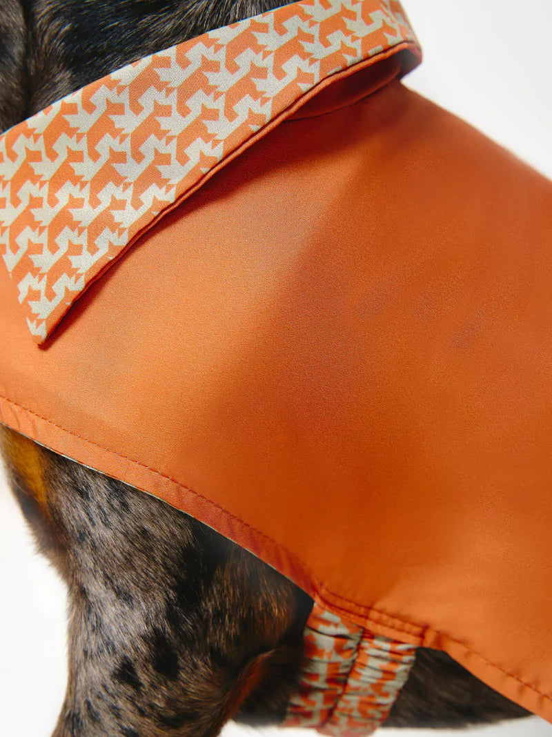 Orange Reversible Pattern Dog Coat