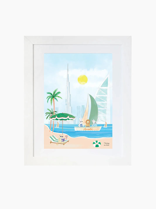 Personalised Boat of Dubai Kids Art Print