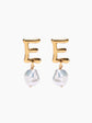 Gold Pearl Letter Earrings