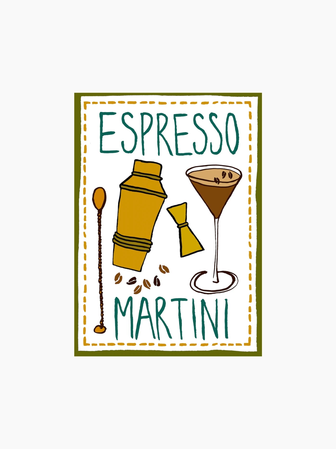 Espresso Martini Linen Tea Towel