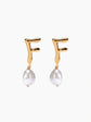 Gold Pearl Letter Earrings