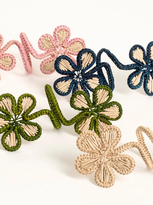 Rolled Flowers Napkin Ring Set