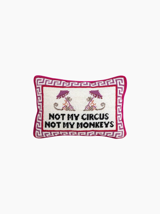 Not My Circus Needlepoint Pillow