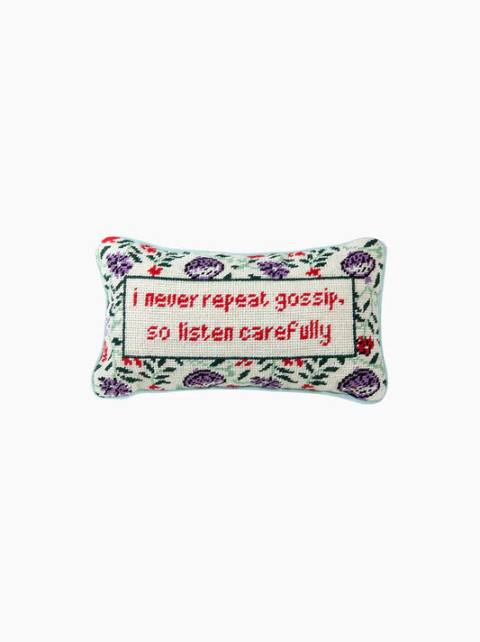 Gossip Needlepoint Pillow