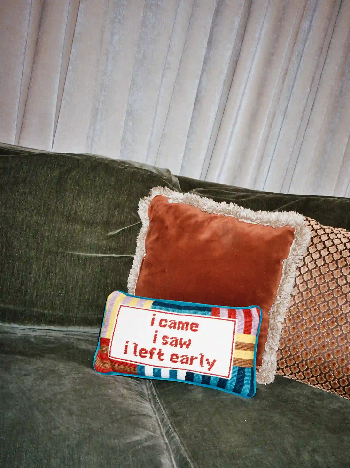 I Came I Saw Needlepoint Pillow