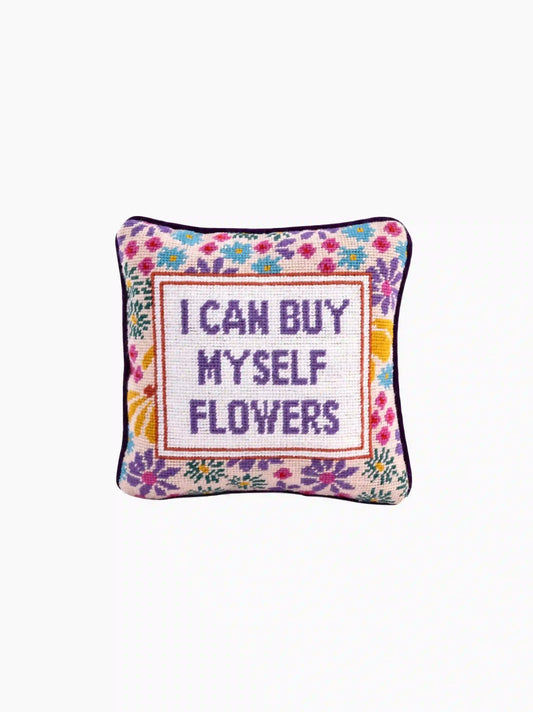I Can Buy Myself Flowers Needlepoint Pillow