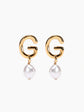 Gold Pearl Letter Earrings