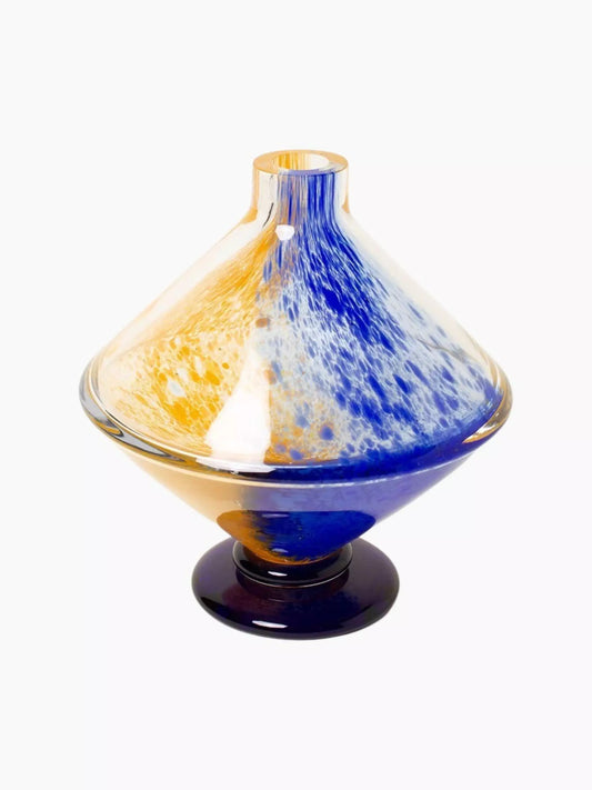 Handblown Yellow and Blue Vase