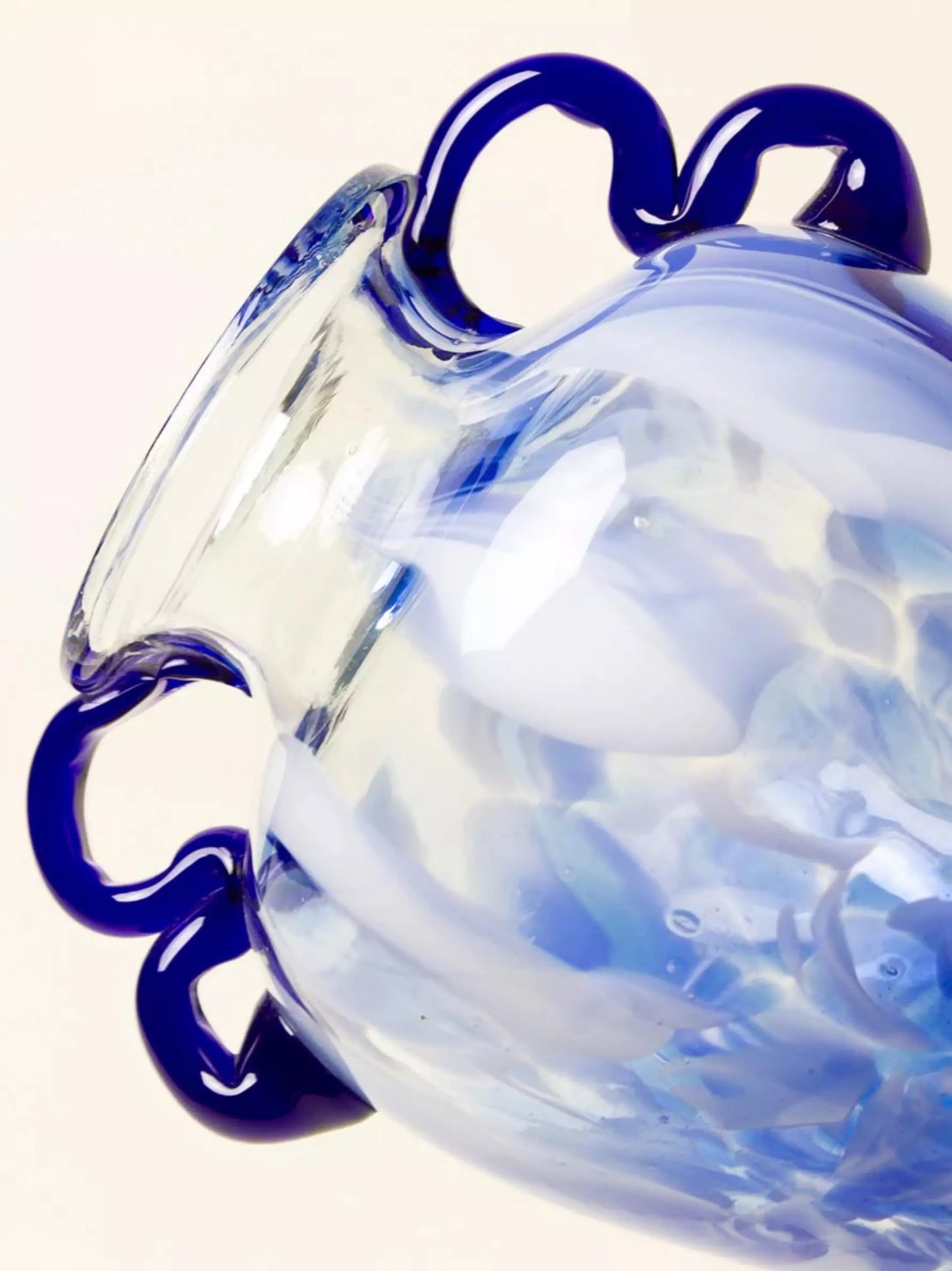 Blue Marbled Glass Vase
