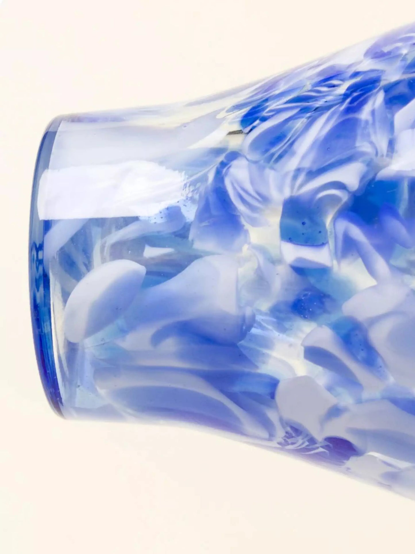 Blue Marbled Glass Vase