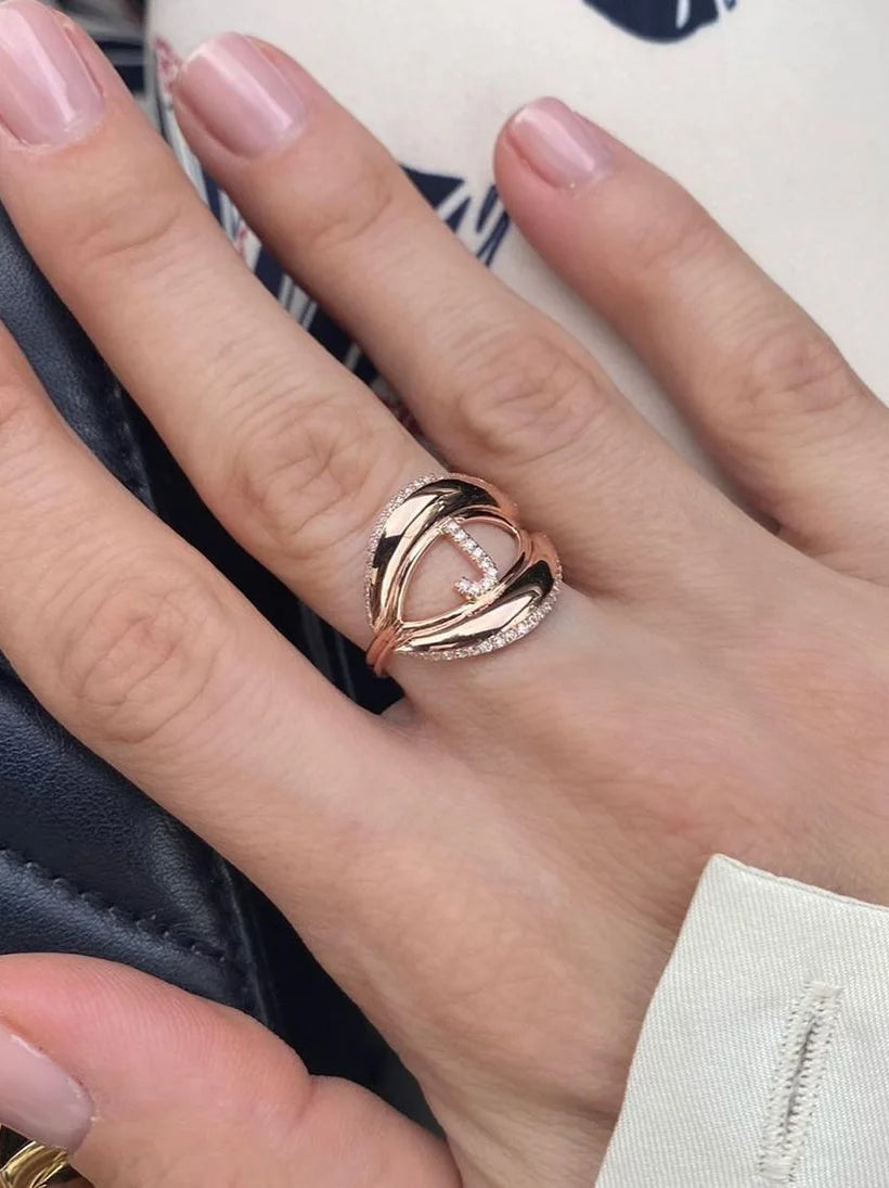 Gold Chunky Letter Ring
