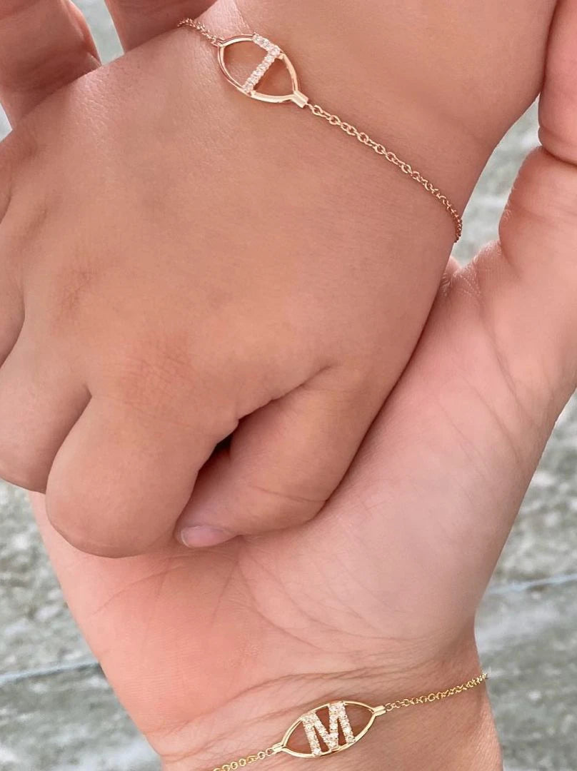 Gold Letter Baby Bracelet