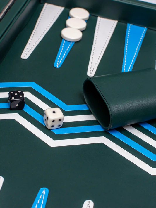 Green Leather Backgammon