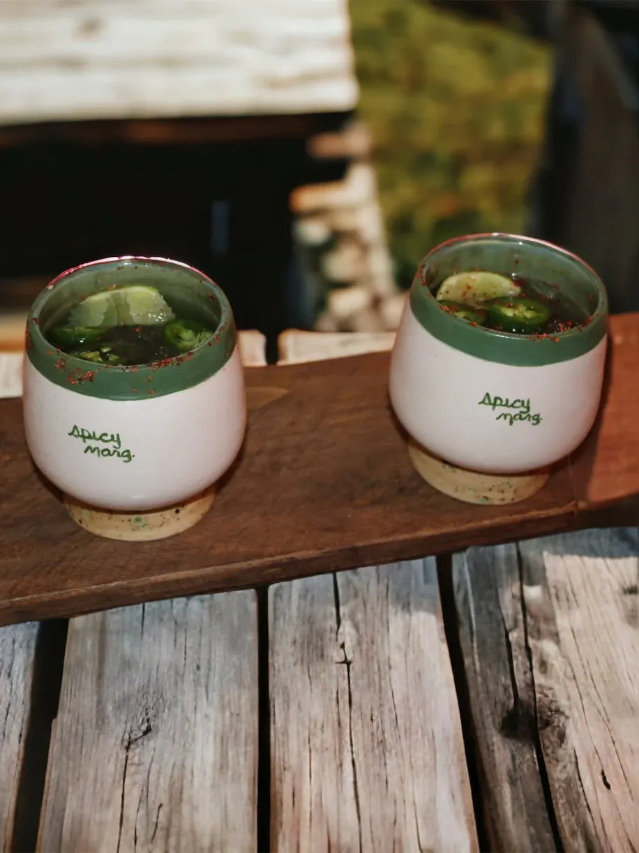 Green Spicy Marg Cups Set of 2