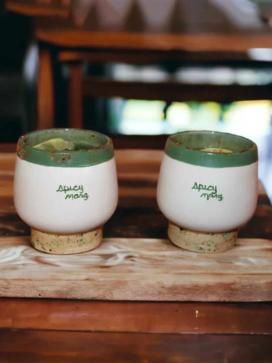 Green Spicy Marg Cups Set of 2
