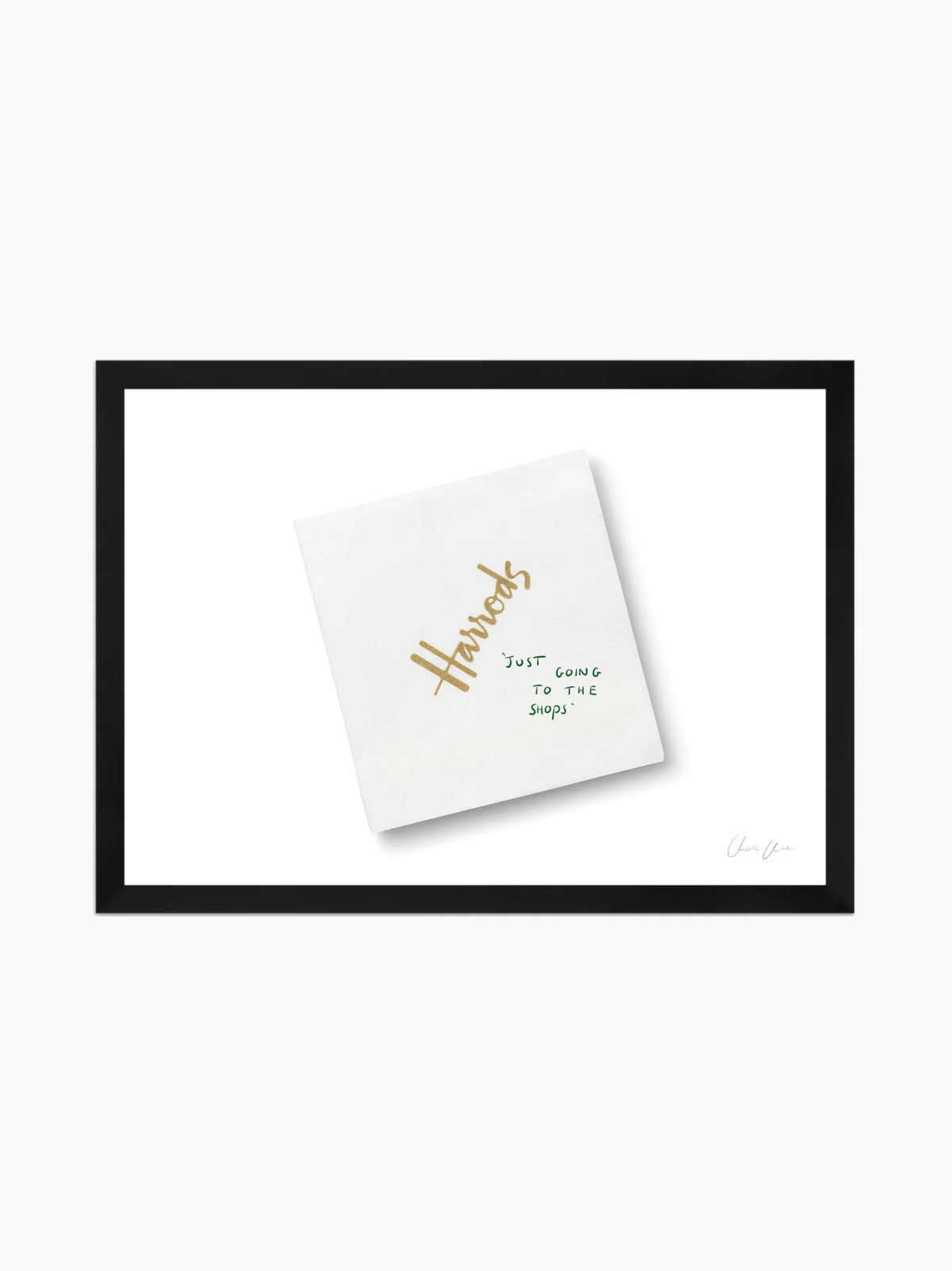 Napkin at Harrods Framed Art Print