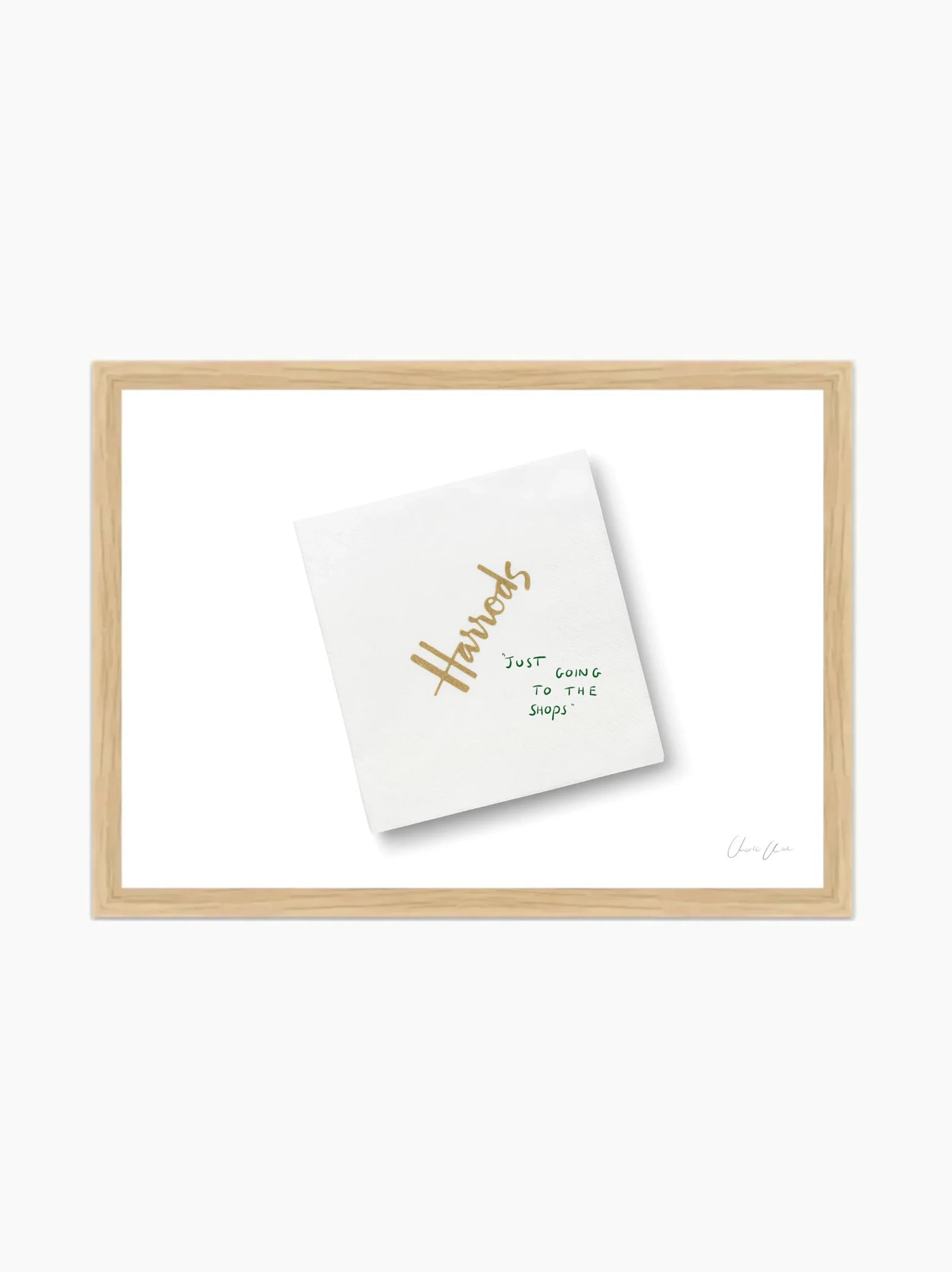Napkin at Harrods Framed Art Print