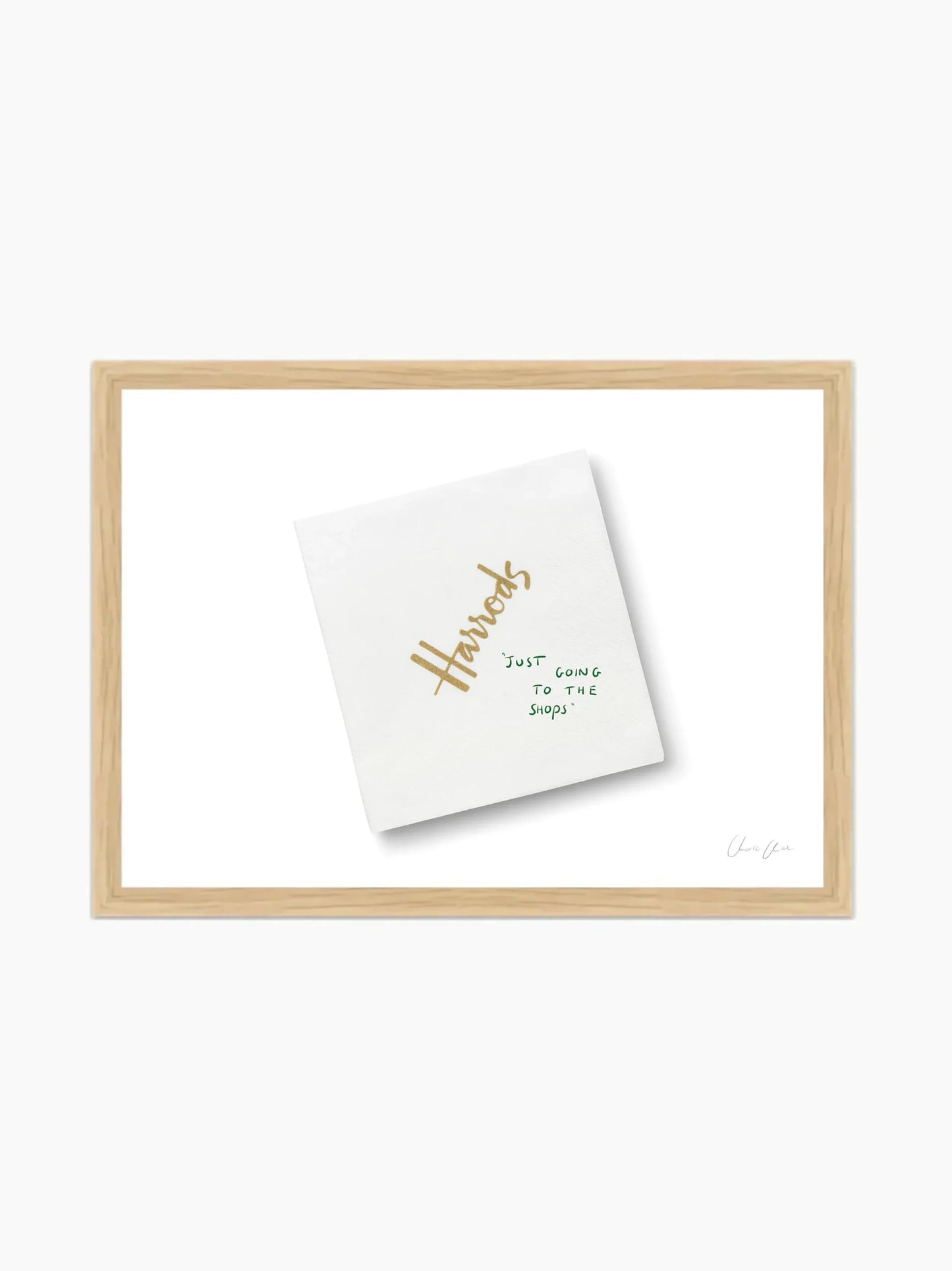 Napkin at Harrods Framed Art Print