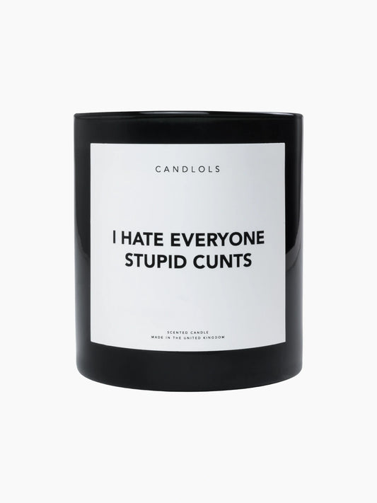 I Hate Everyone Stupid Cunts Candle