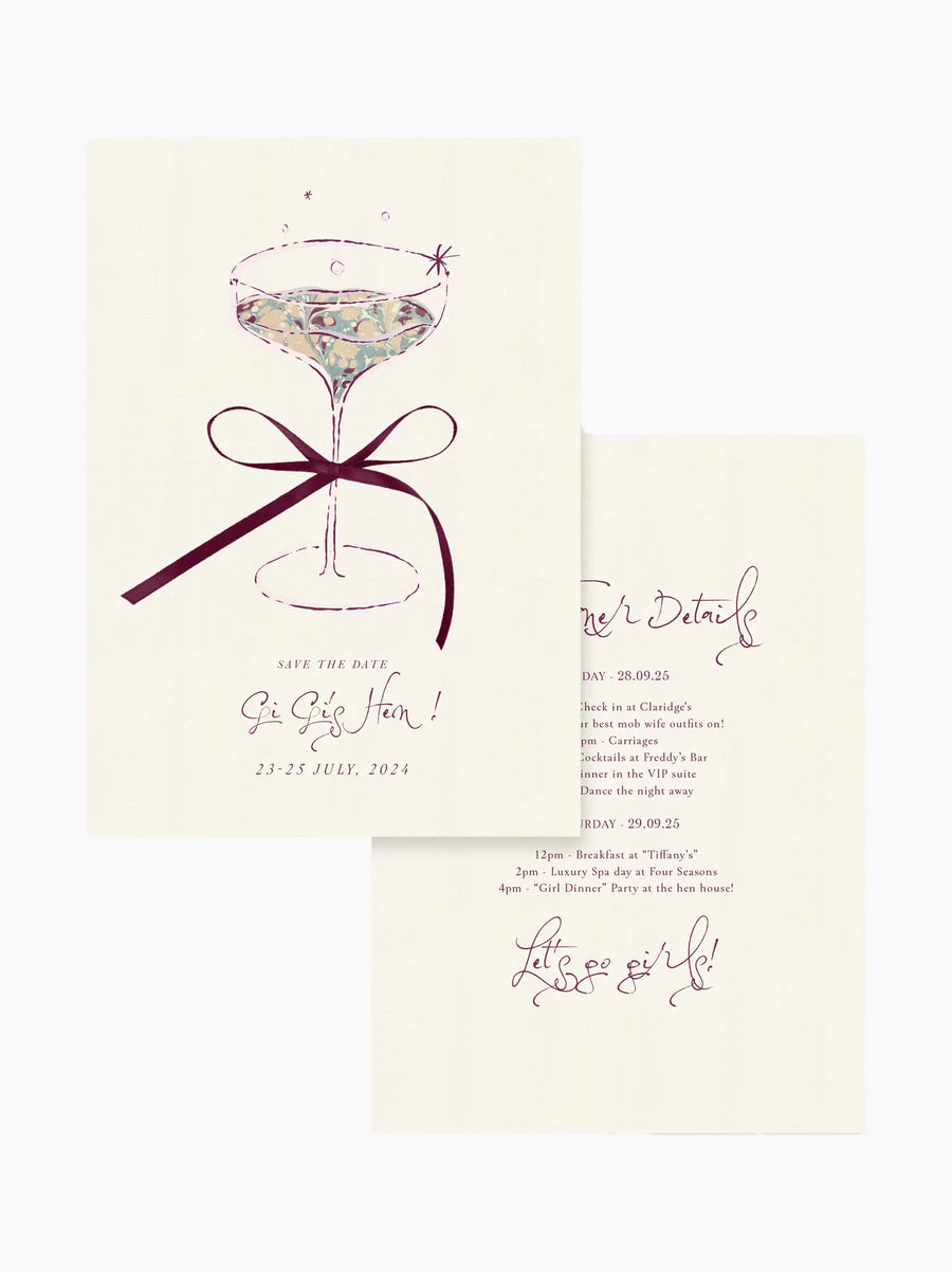 Purple Hen Party Invite Card