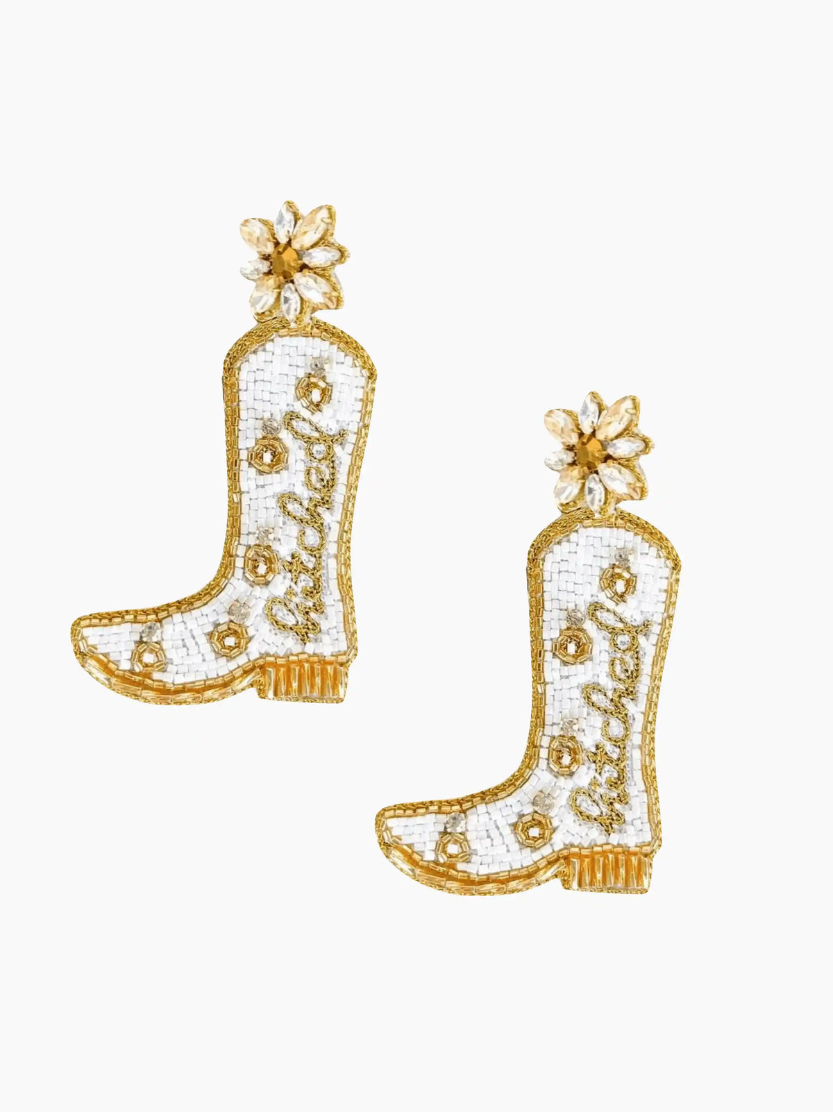 Gold Hitched Boot Earrings