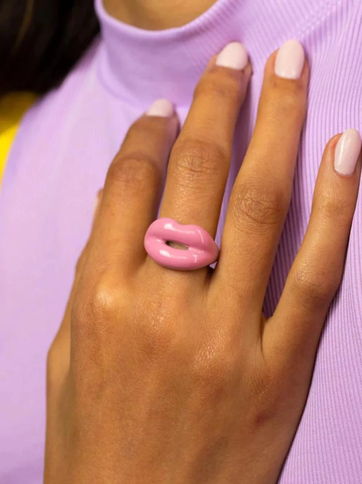 Peppy Pink Lips Ring