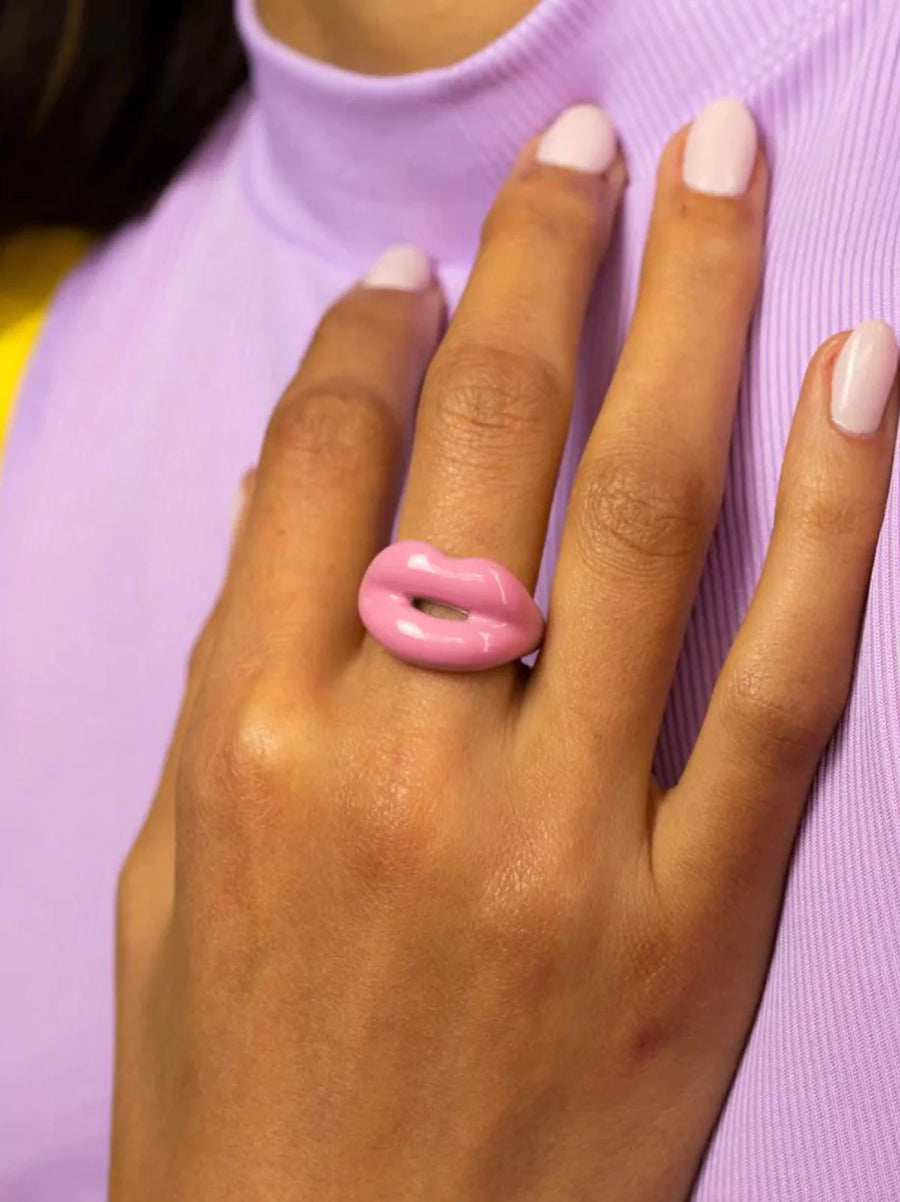 Peppy Pink Lips Ring