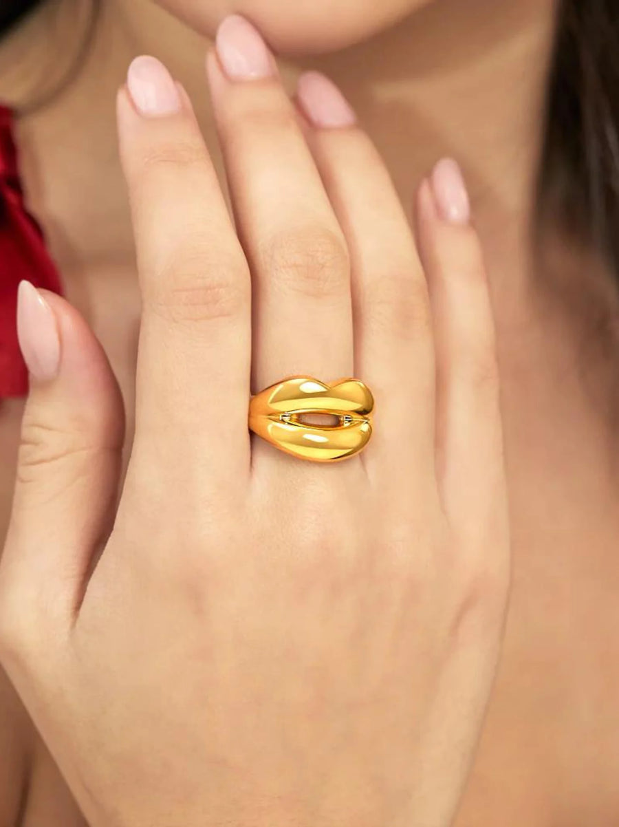 Gold Vermeil Lips Ring