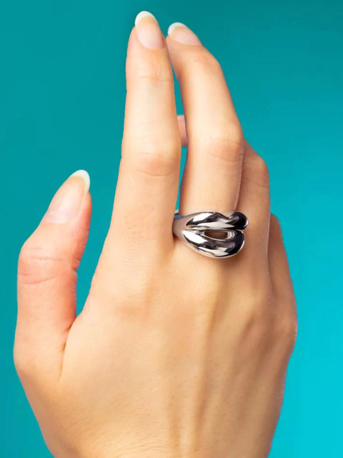 Silver Lips Ring