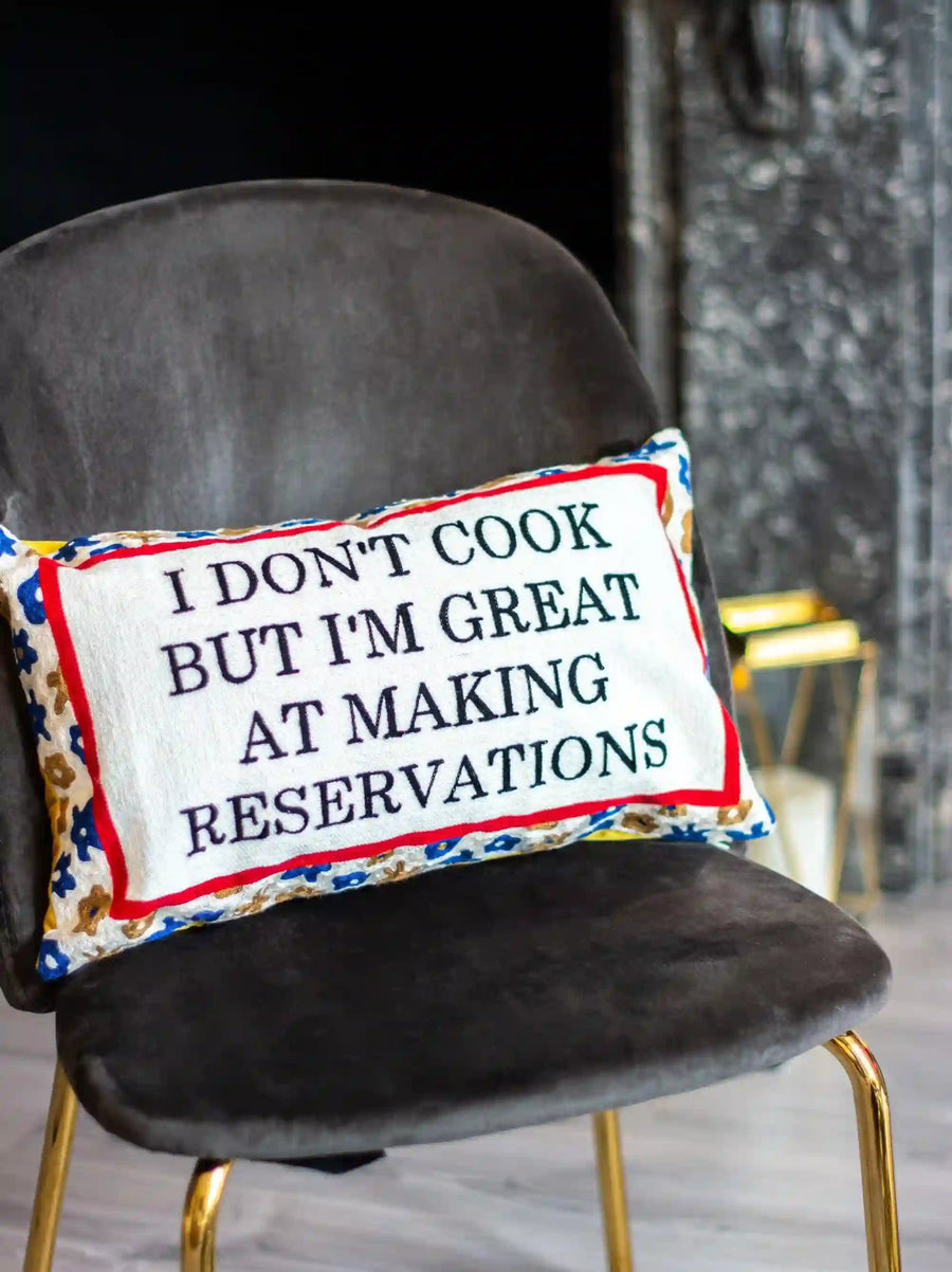 I Don't Cook Needlepoint Cushion