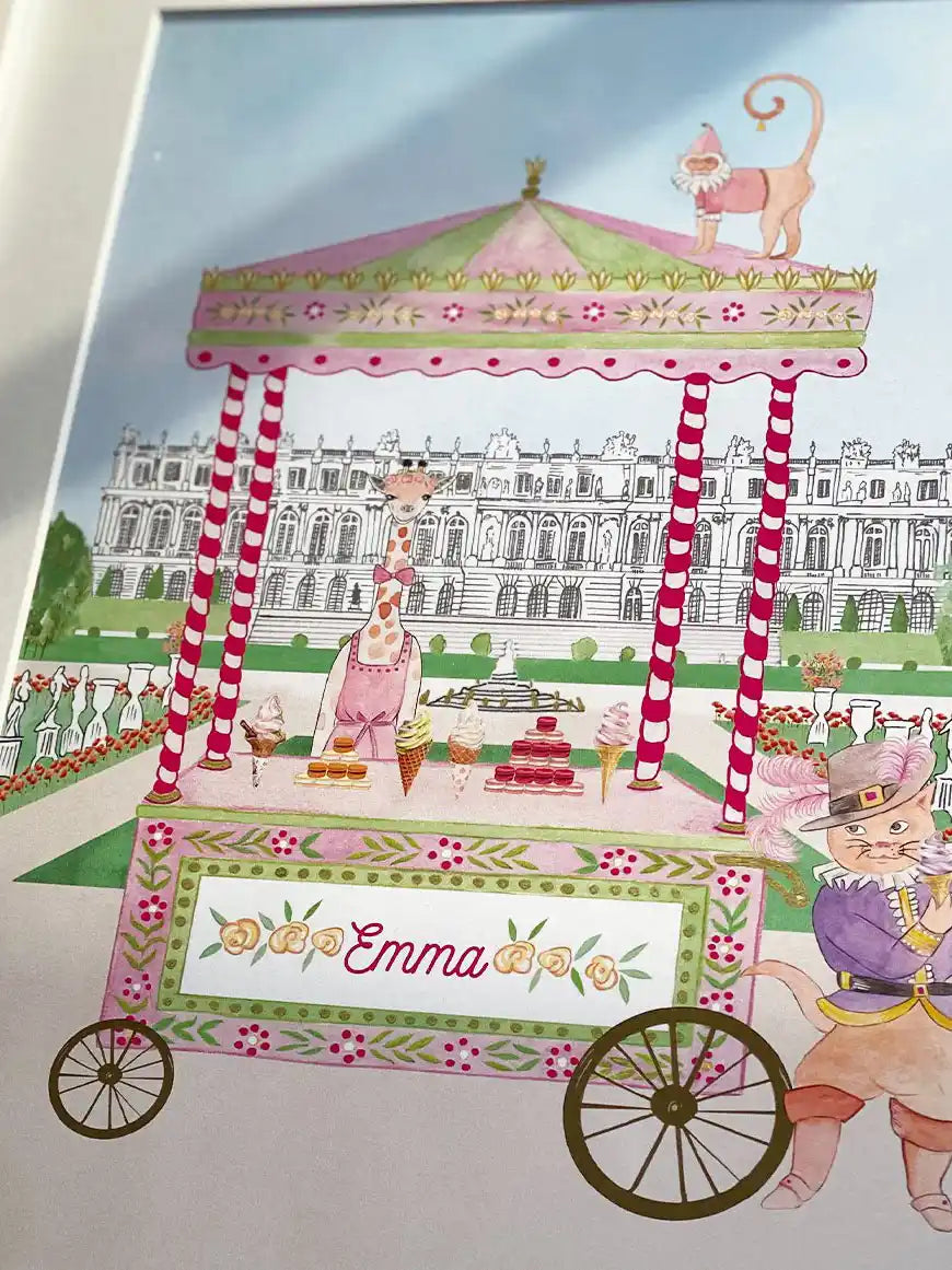 Personalised Ice-Cream Stand in The Palace of Versailles Kids Art Print
