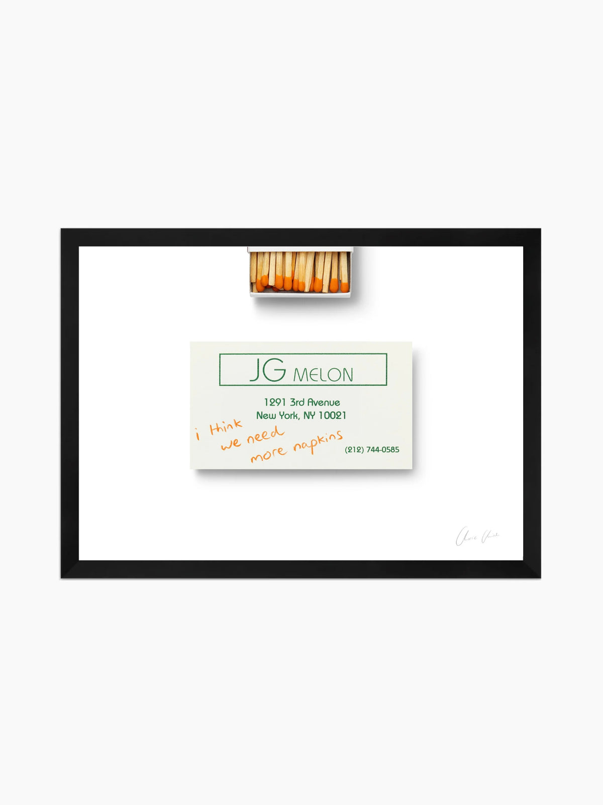 Card at JG Melon i Framed Art Print