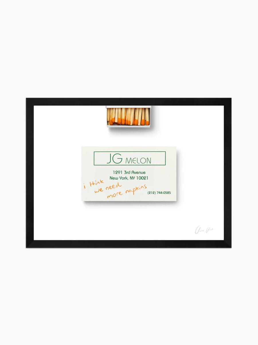 Card at JG Melon i Framed Art Print