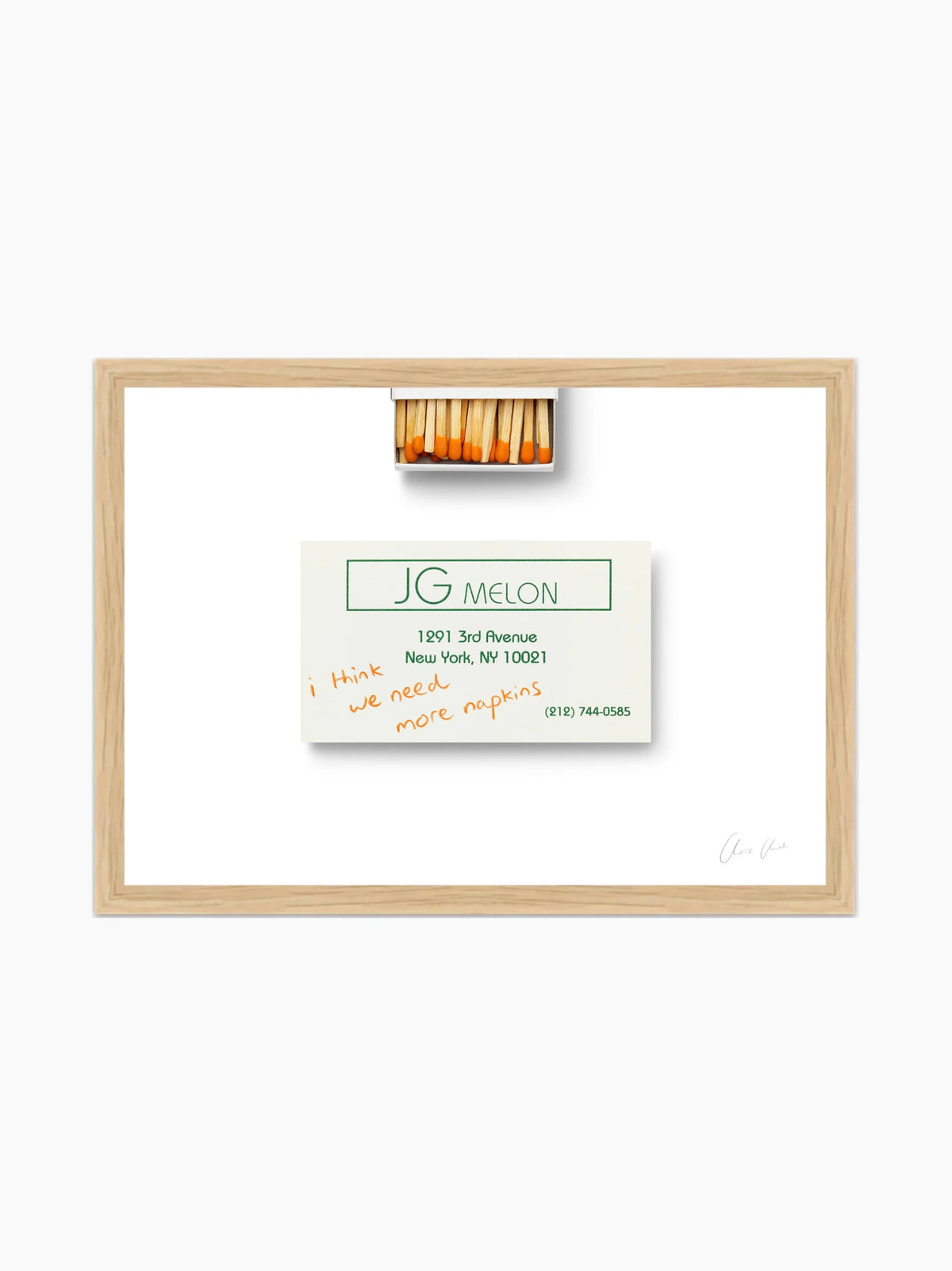 Card at JG Melon i Framed Art Print