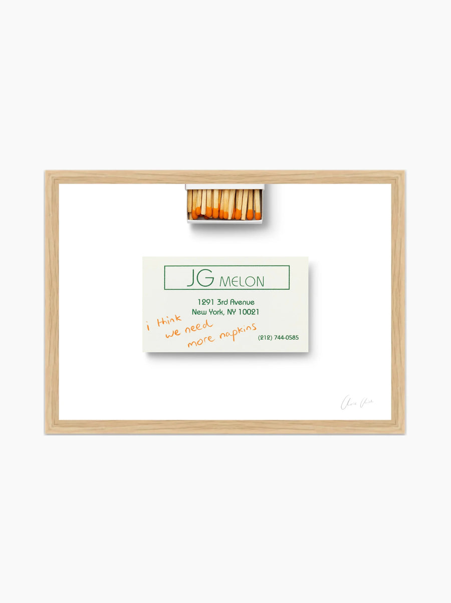 Card at JG Melon i Framed Art Print