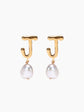 Gold Pearl Letter Earrings