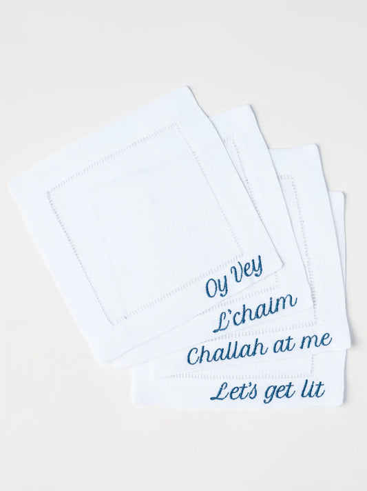 Jewish Cocktail Napkins Set of 4