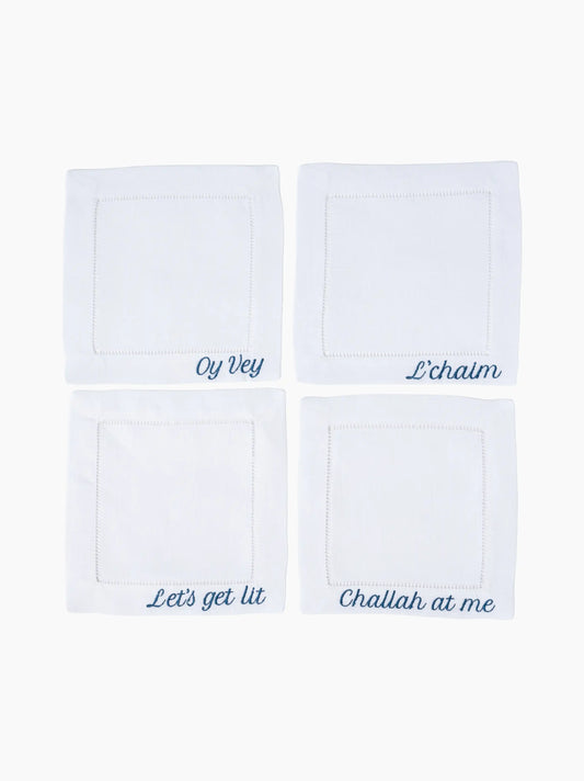 Jewish Cocktail Napkins Set of 4