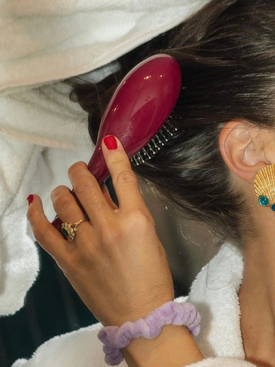 Cherry Red Mini Hairbrush