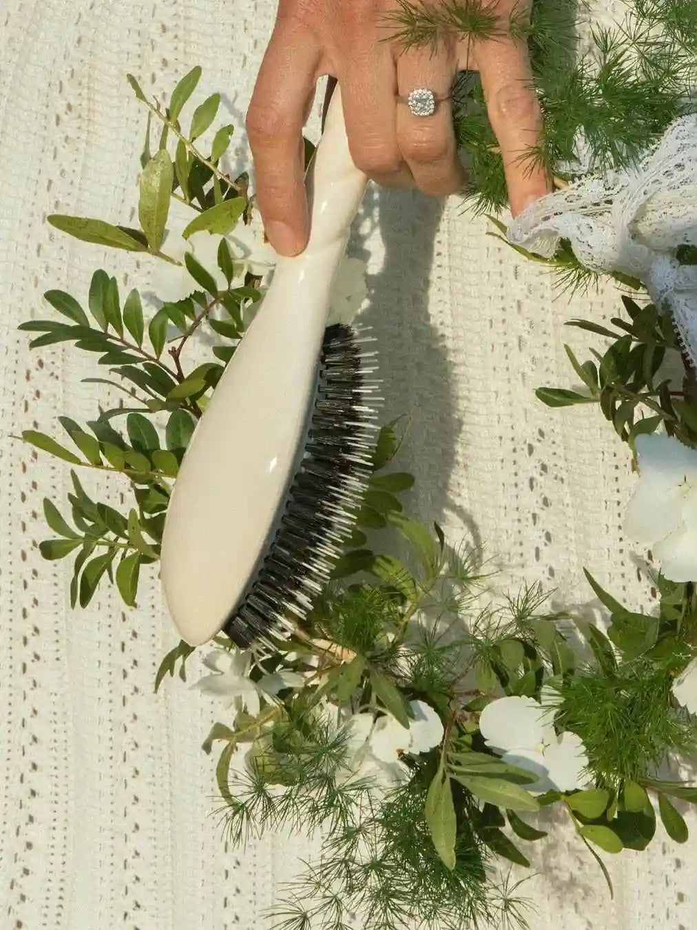 White Mini Hairbrush