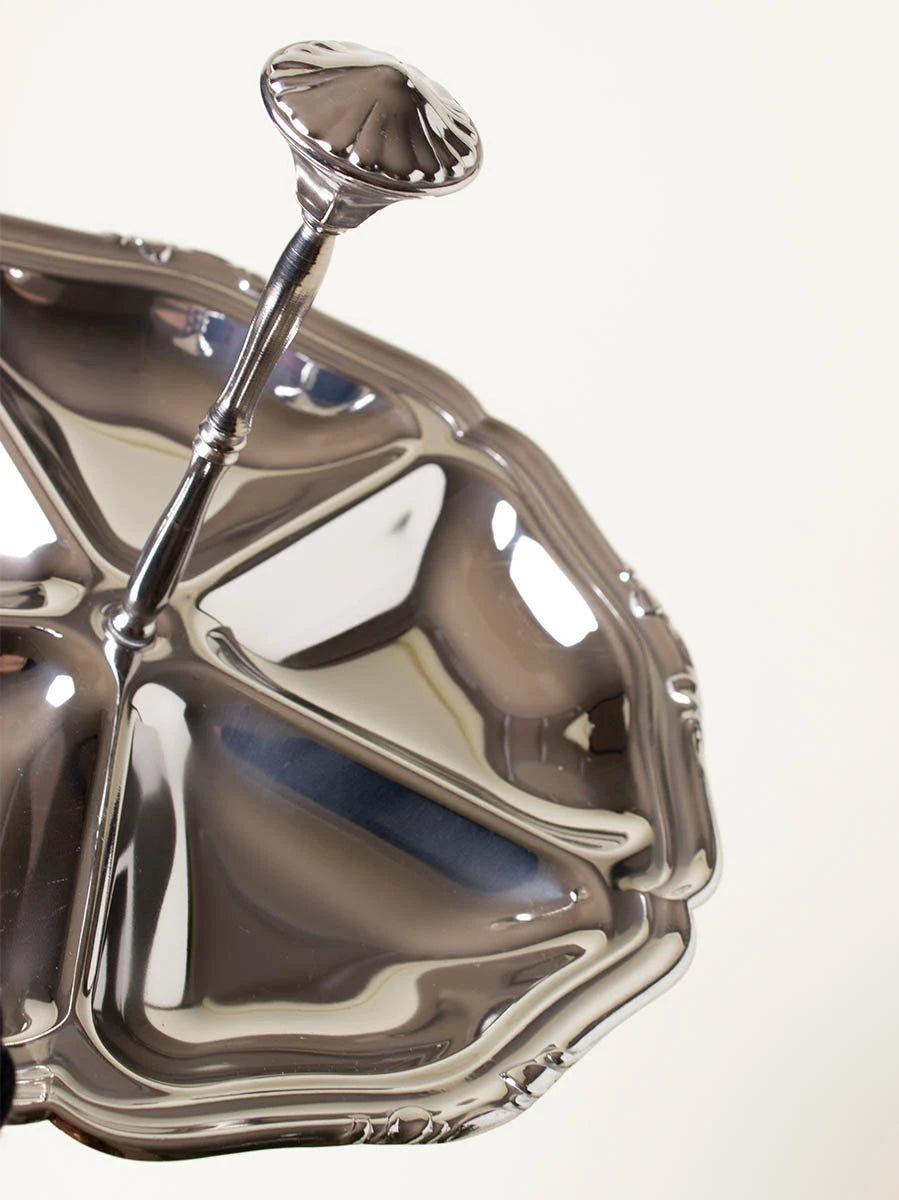 Silver Snack Tray With Handle