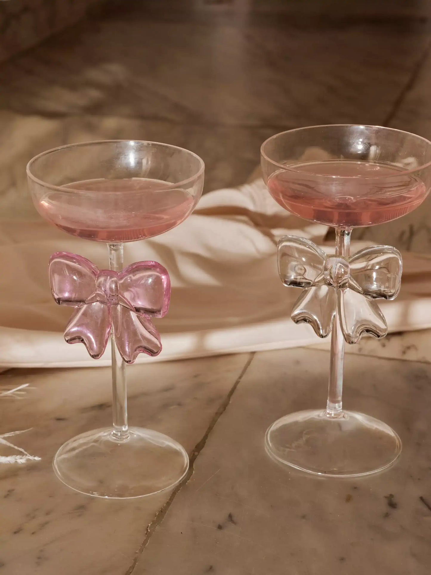 Pink Bow Cocktail Glass