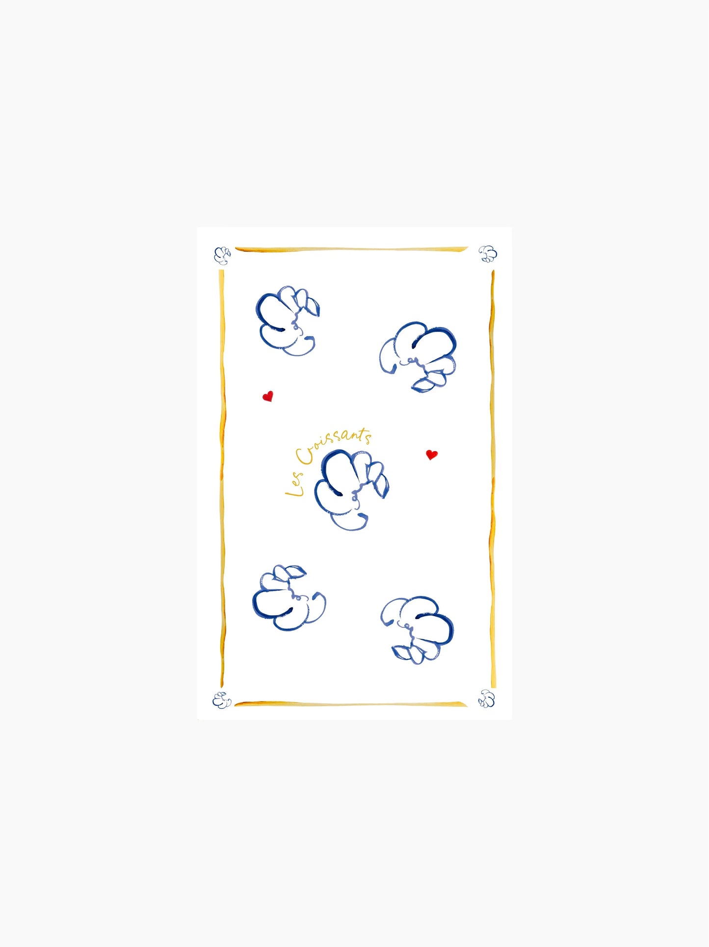 Les Croissants Tea Towel