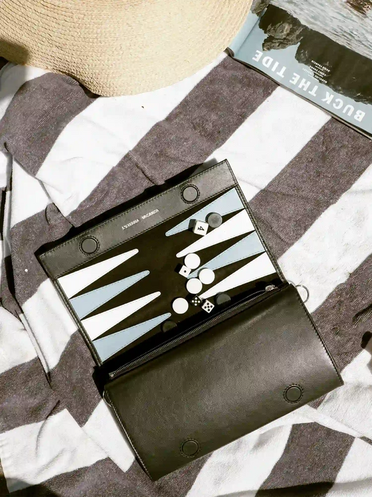 Black Travel Backgammon Bag