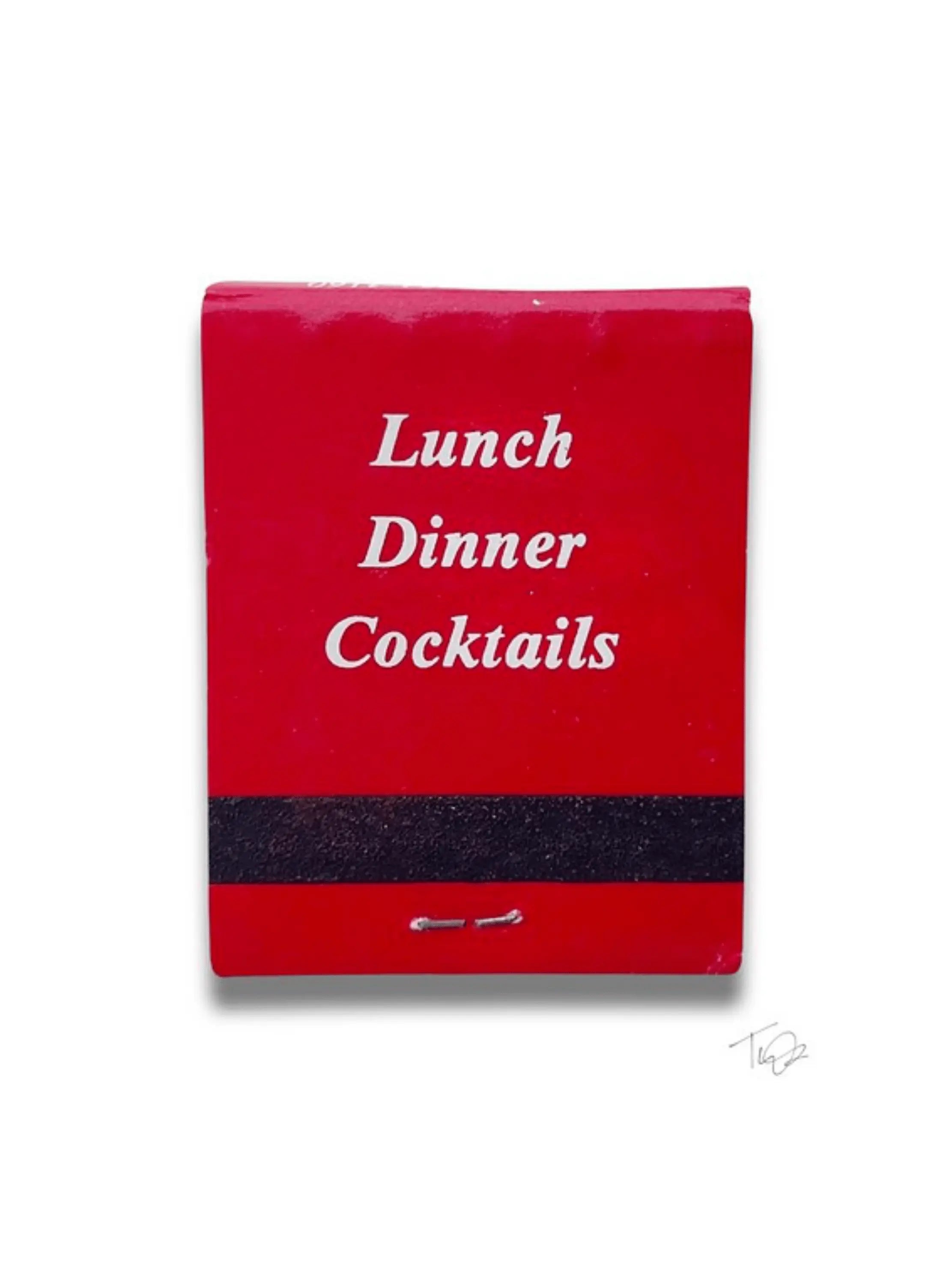 Lunch Dinner Cocktails Matchbook Print