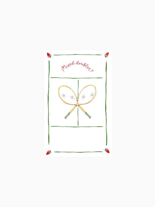 Mixed Doubles Linen Tea Towel