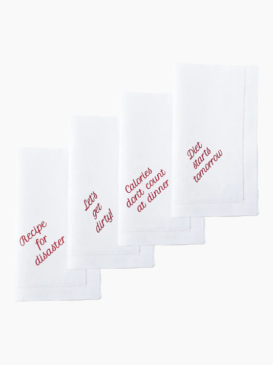 Mixed Phrase Dinner Napkins Set of 12