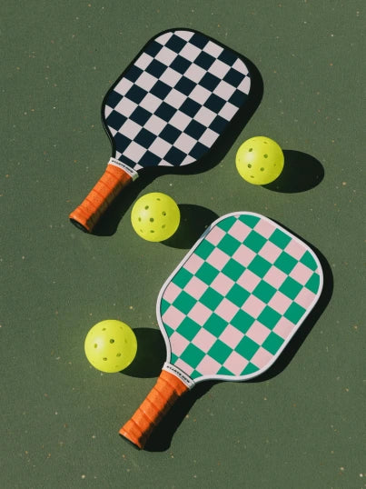 Checkered Pickleball Paddle Set